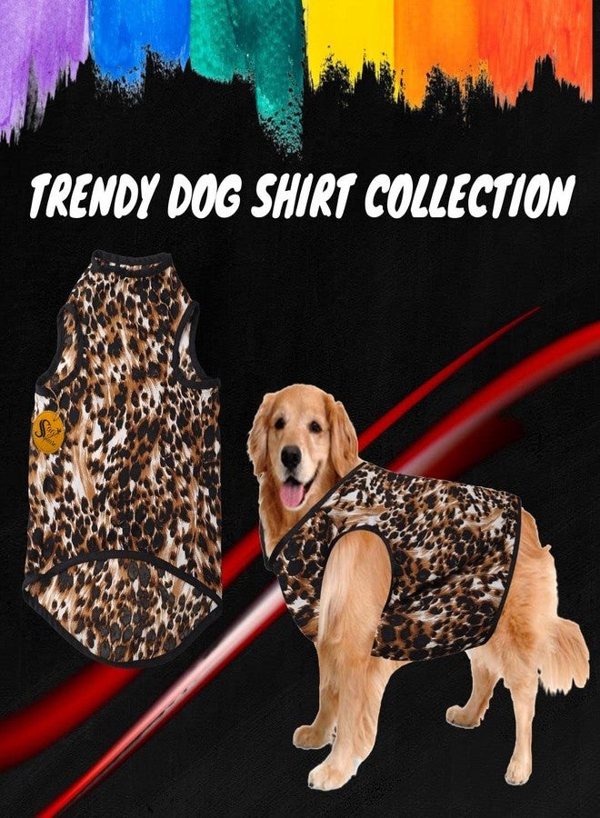 Sage Square Funky Soft Material Dog T-Shirt | Cool/Funky Print Pet | Soft Light Weight | Comfortable & Breathable Dog Clothing | Trendy Vest Outfit (XLarge - 24 inch) (Leopard Print) - Image 2